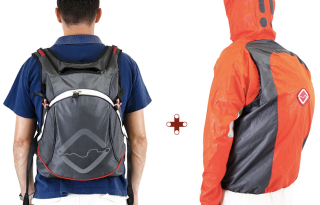 Illustration for article titled This Backpack Has an Emergency Raincoat That Deploys Like a Parachute